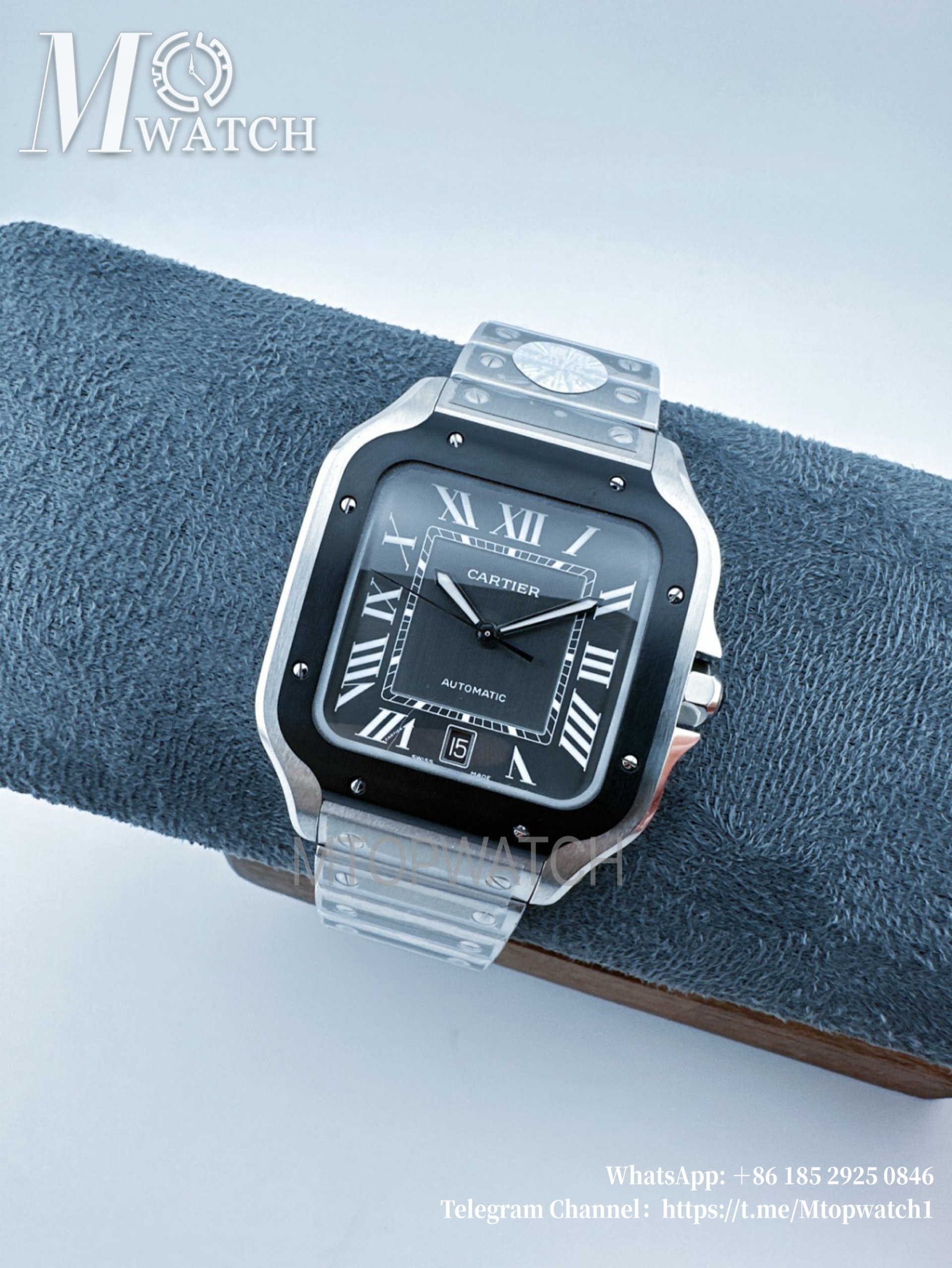 CARTIER - Santos De Cartier Mens XL 40mm SS/SS Grey BVF 9019