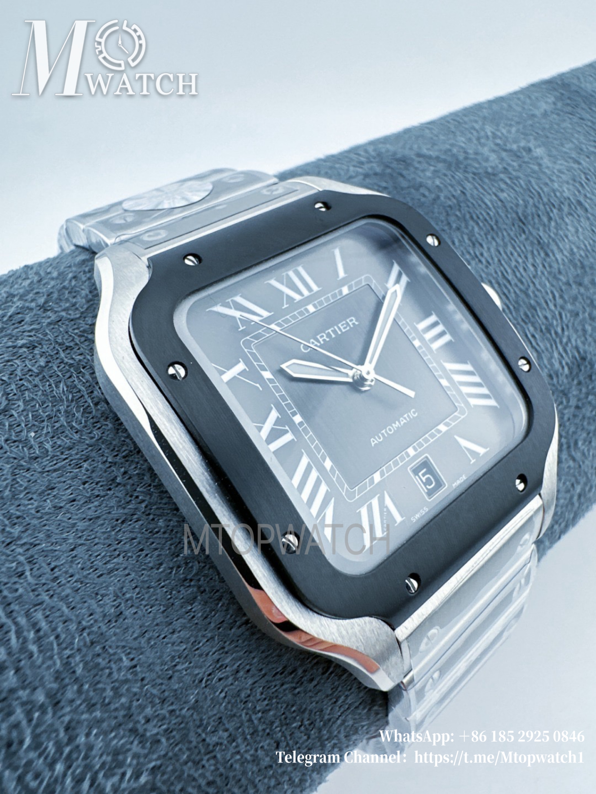 CARTIER - Santos De Cartier Mens XL 40mm SS/SS Grey BVF 9019