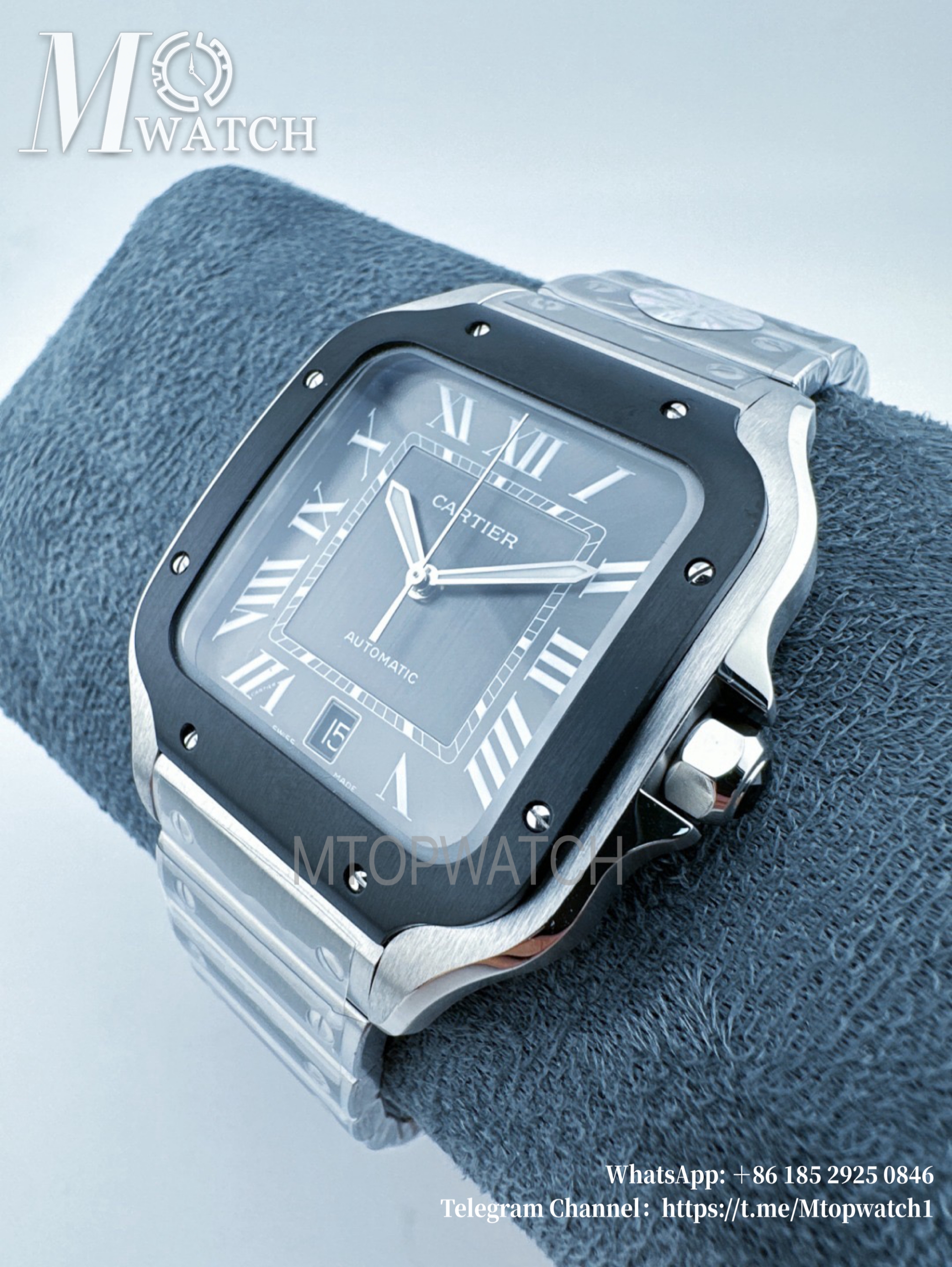 CARTIER - Santos De Cartier Mens XL 40mm SS/SS Grey BVF 9019