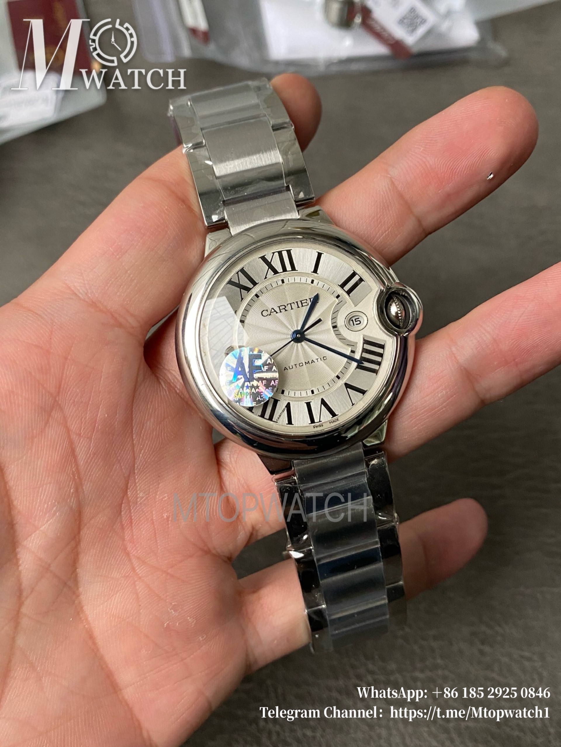 CARTIER - Ballon Bleu 42mm White Textured Dial SS/SS AF V8 A2824