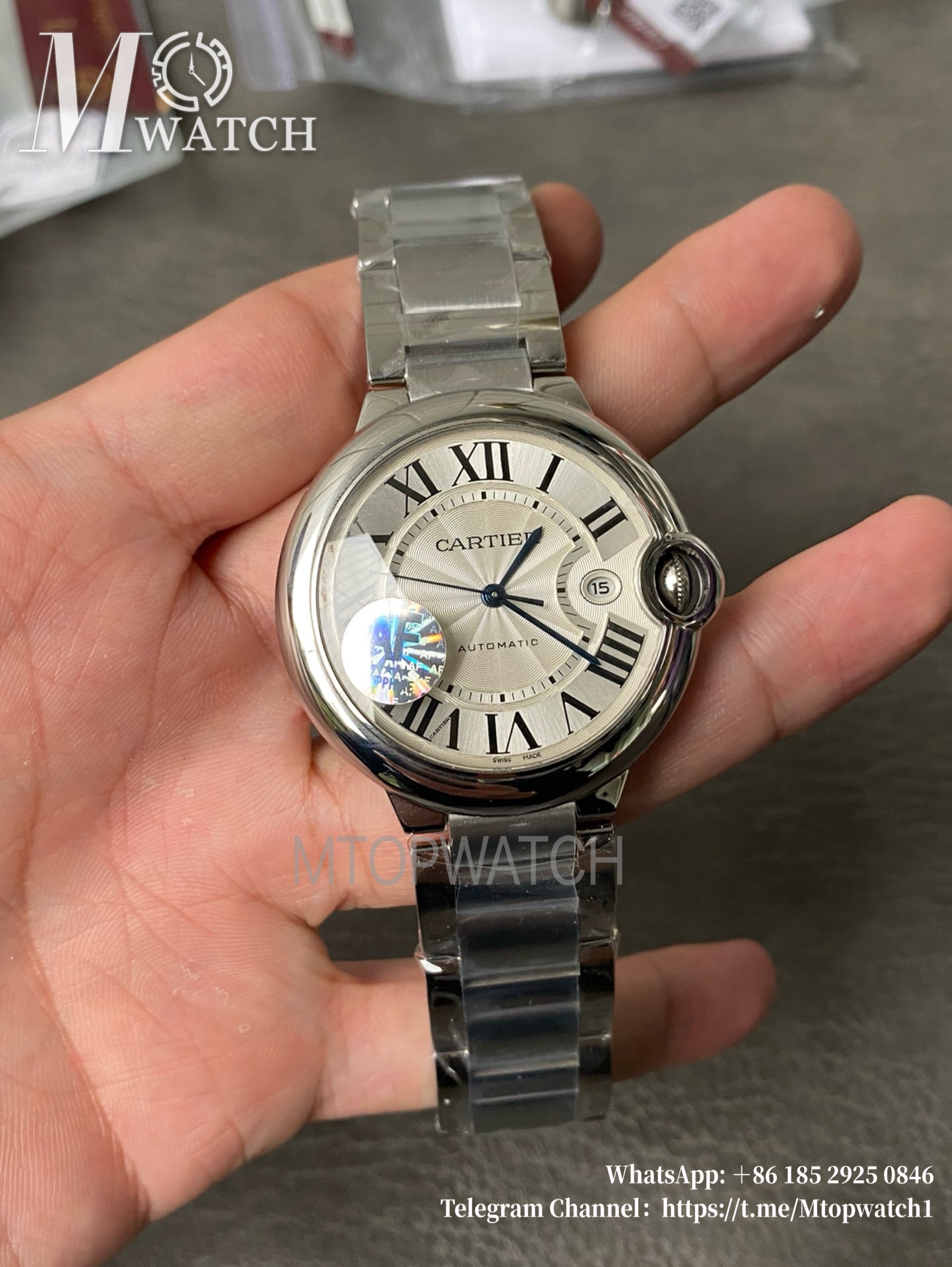 CARTIER - Ballon Bleu 42mm White Textured Dial SS/SS AF V8 A2824