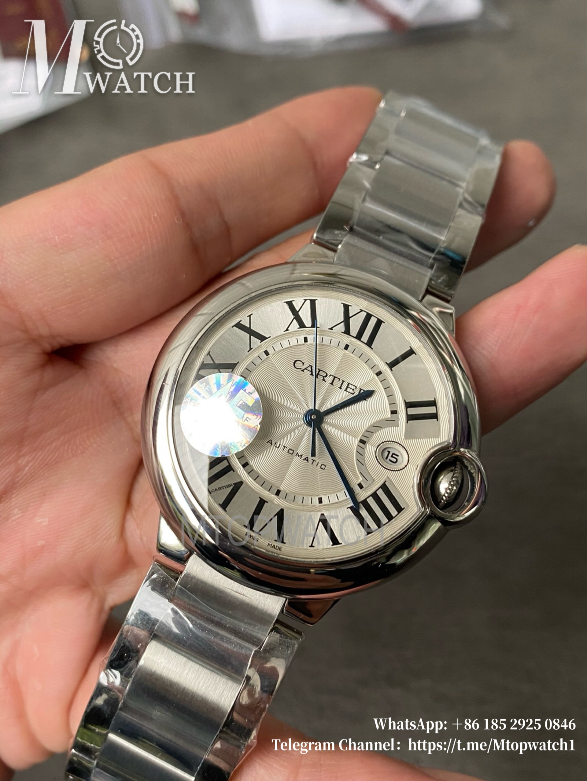 CARTIER - Ballon Bleu 42mm White Textured Dial SS/SS AF V8 A2824