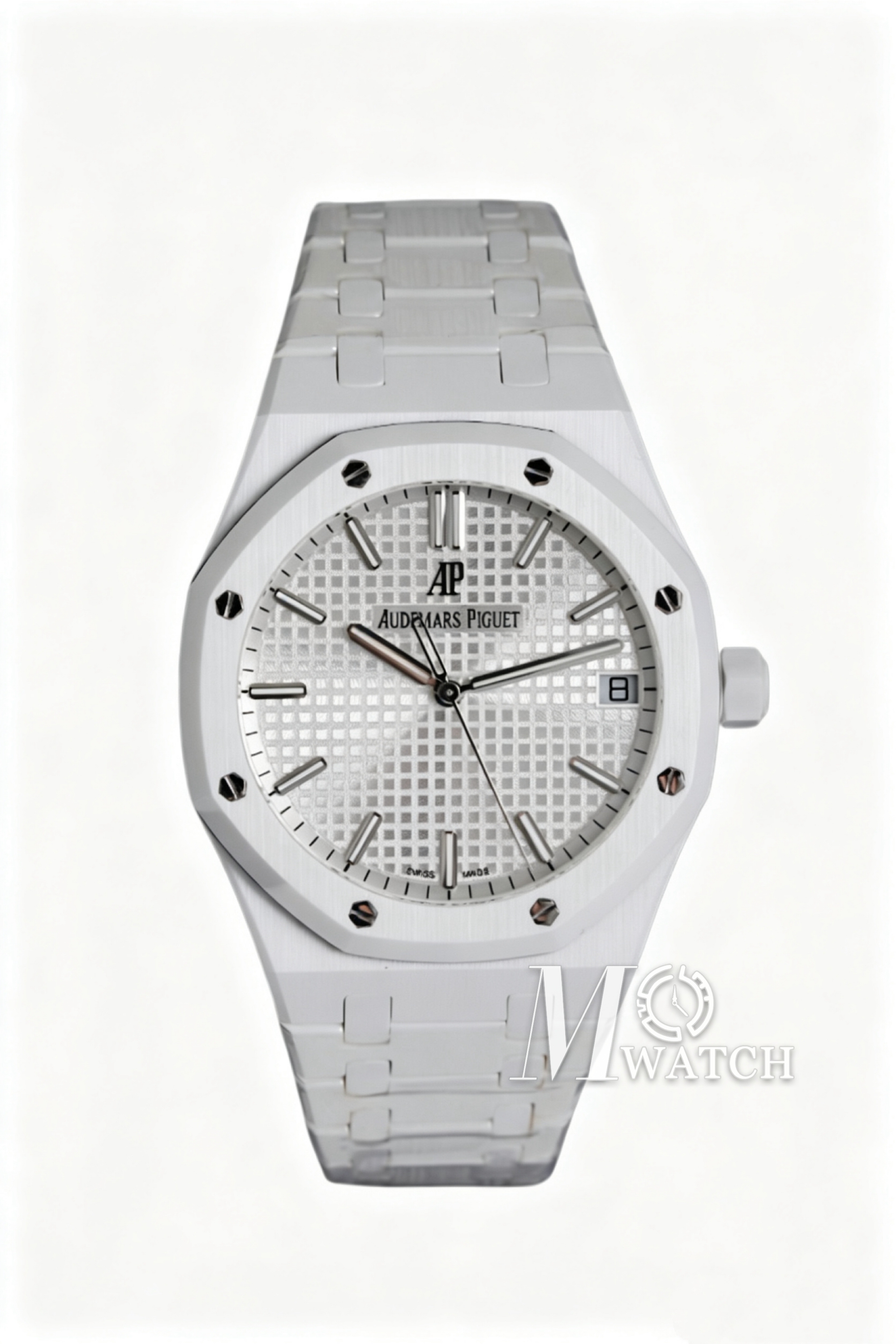 AUDEMARS PIGUET - SUPER CLONE Royal Oak 41mm 15500 White Ceramic/Cer Silver Dial APSF A4302