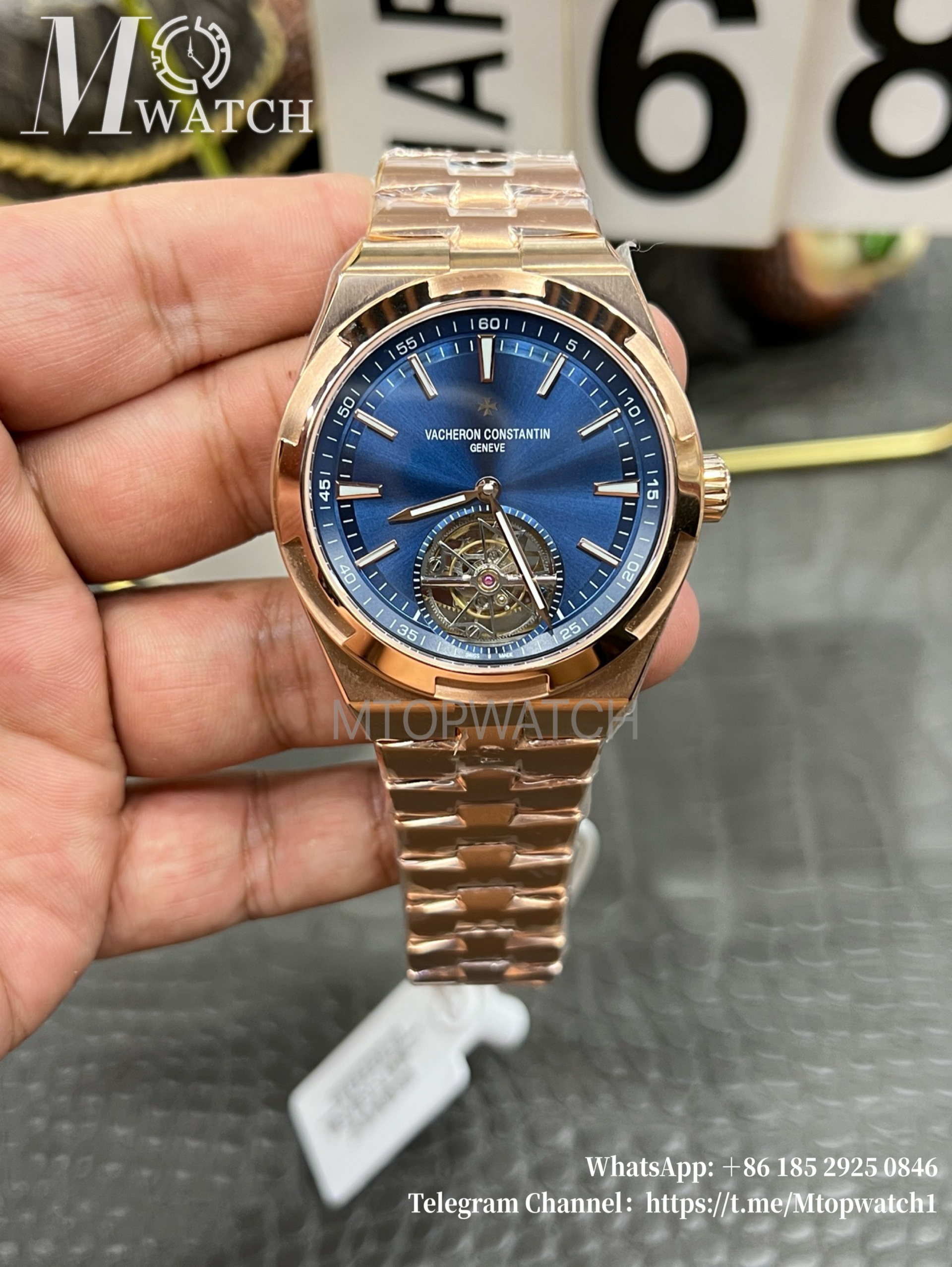 VACHERON CONSTANTIN - Overseas Tourbillon RG/RG Blue Dial BBF Manual