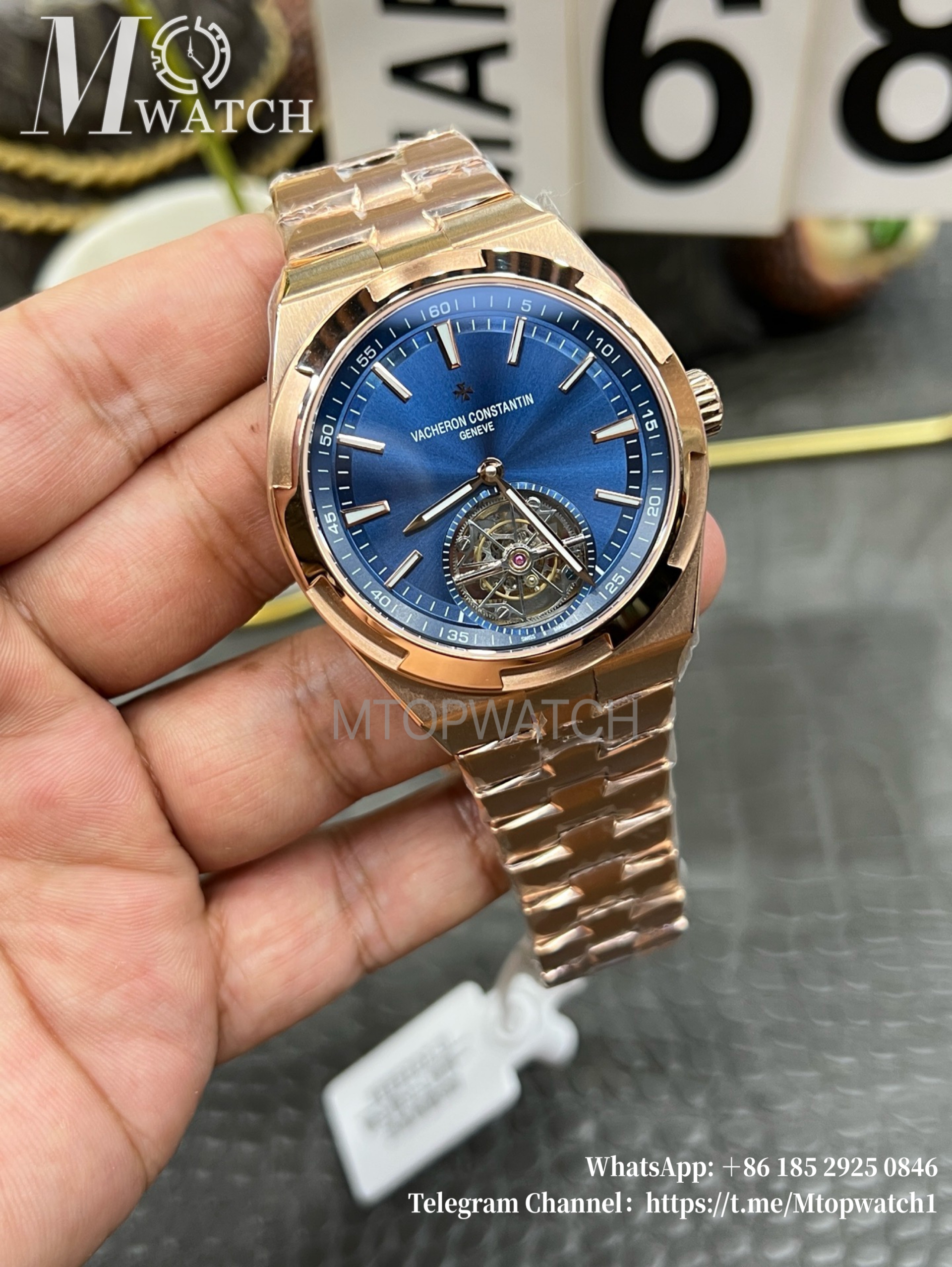 VACHERON CONSTANTIN - Overseas Tourbillon RG/RG Blue Dial BBF Manual