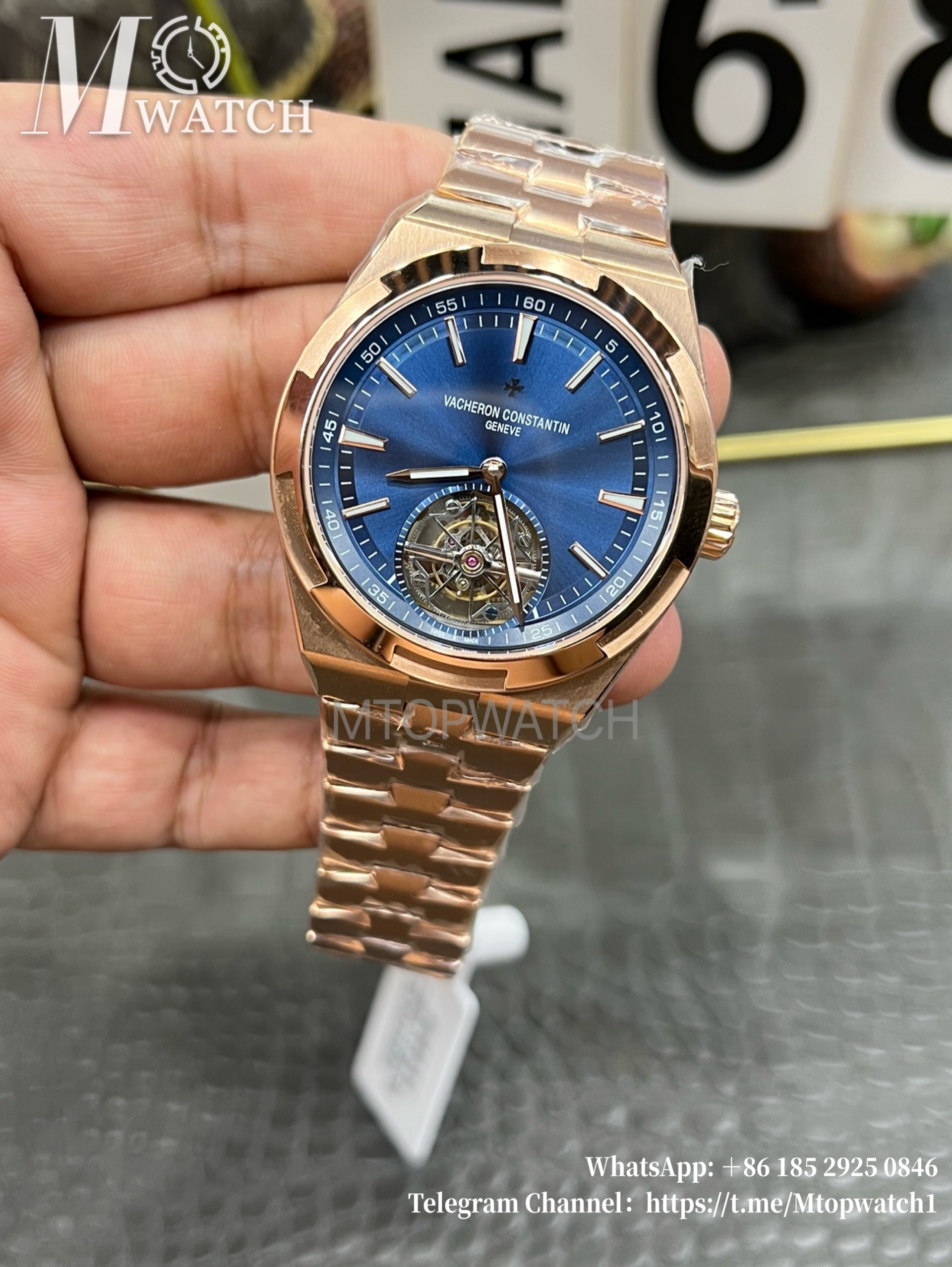VACHERON CONSTANTIN - Overseas Tourbillon RG/RG Blue Dial BBF Manual