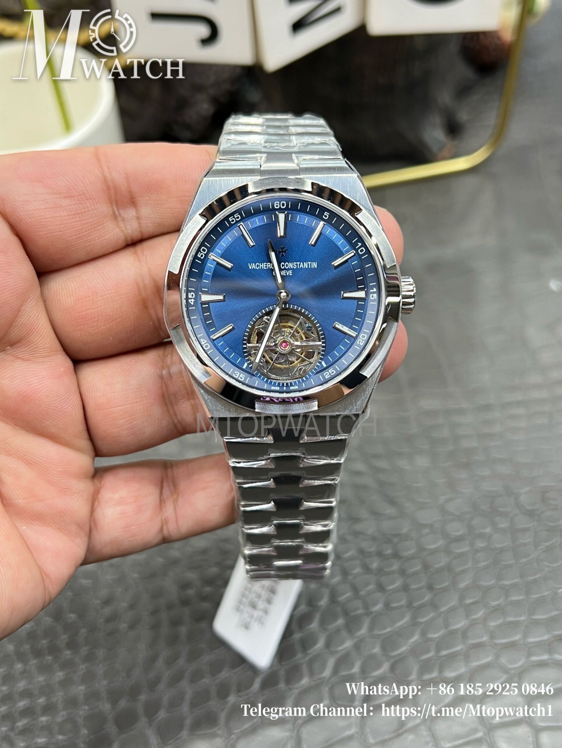 VACHERON CONSTANTIN - Overseas Tourbillon SS/SS Blue Dial BBF Manual