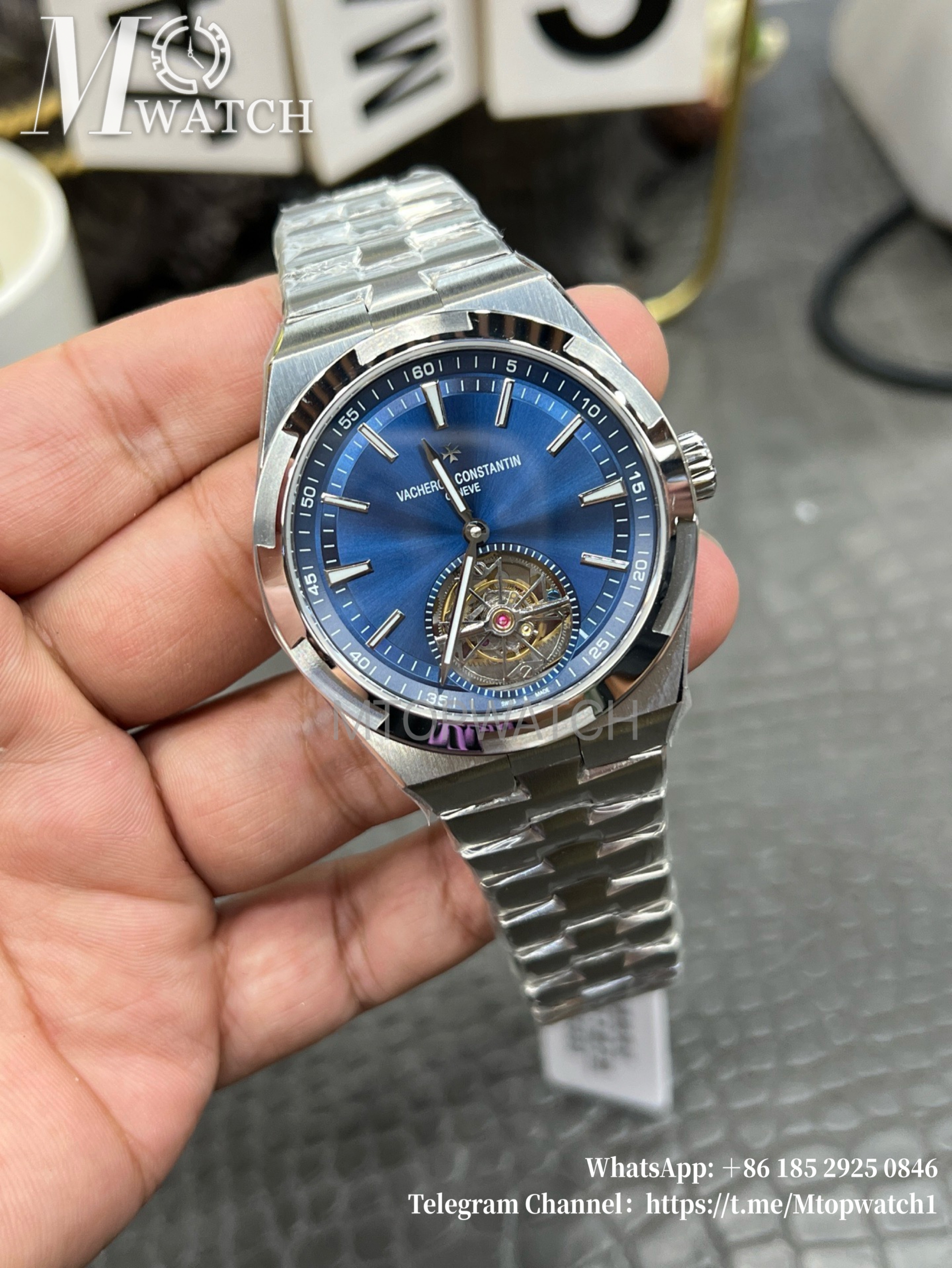 VACHERON CONSTANTIN - Overseas Tourbillon SS/SS Blue Dial BBF Manual