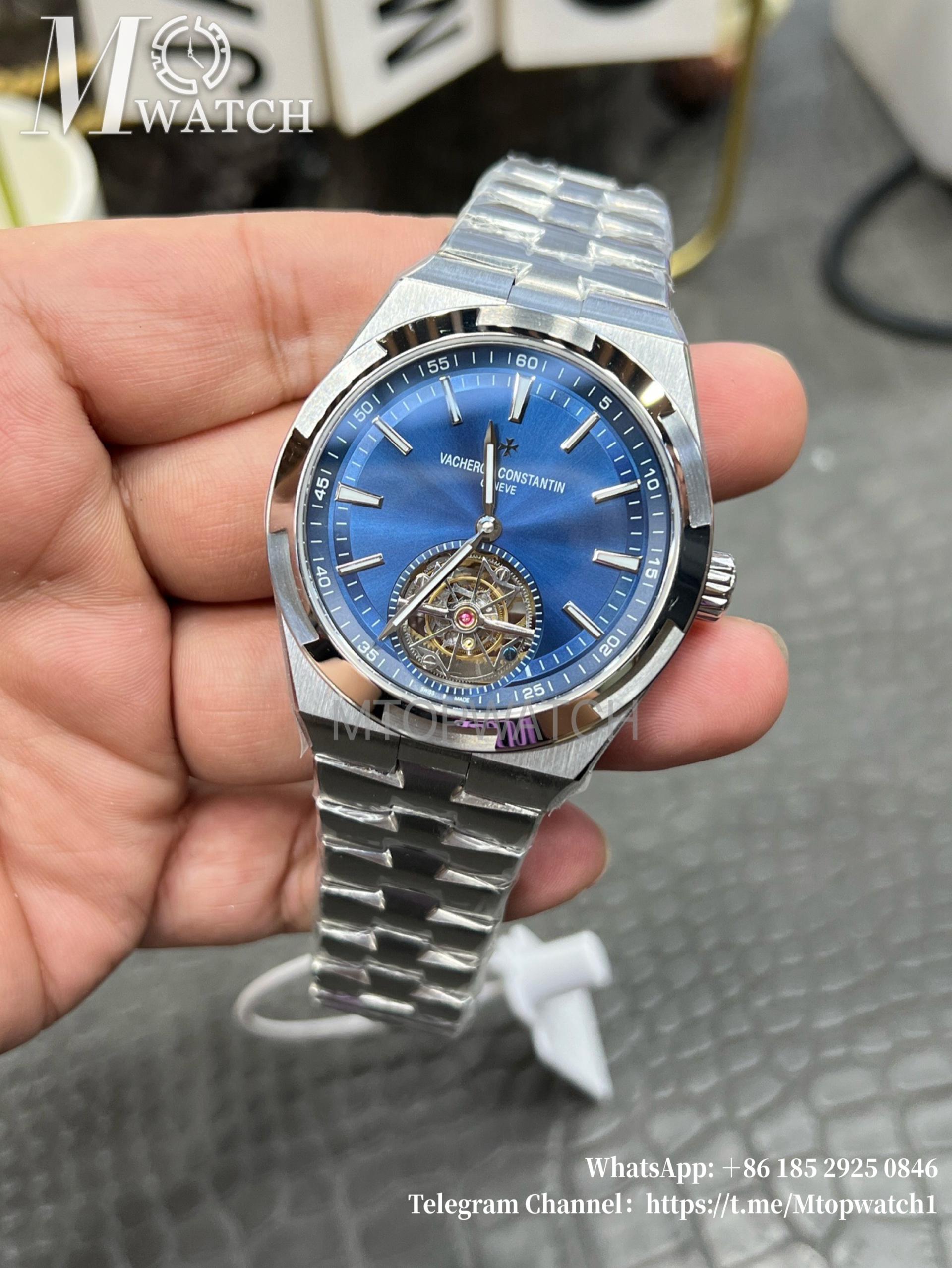 VACHERON CONSTANTIN - Overseas Tourbillon SS/SS Blue Dial BBF Manual