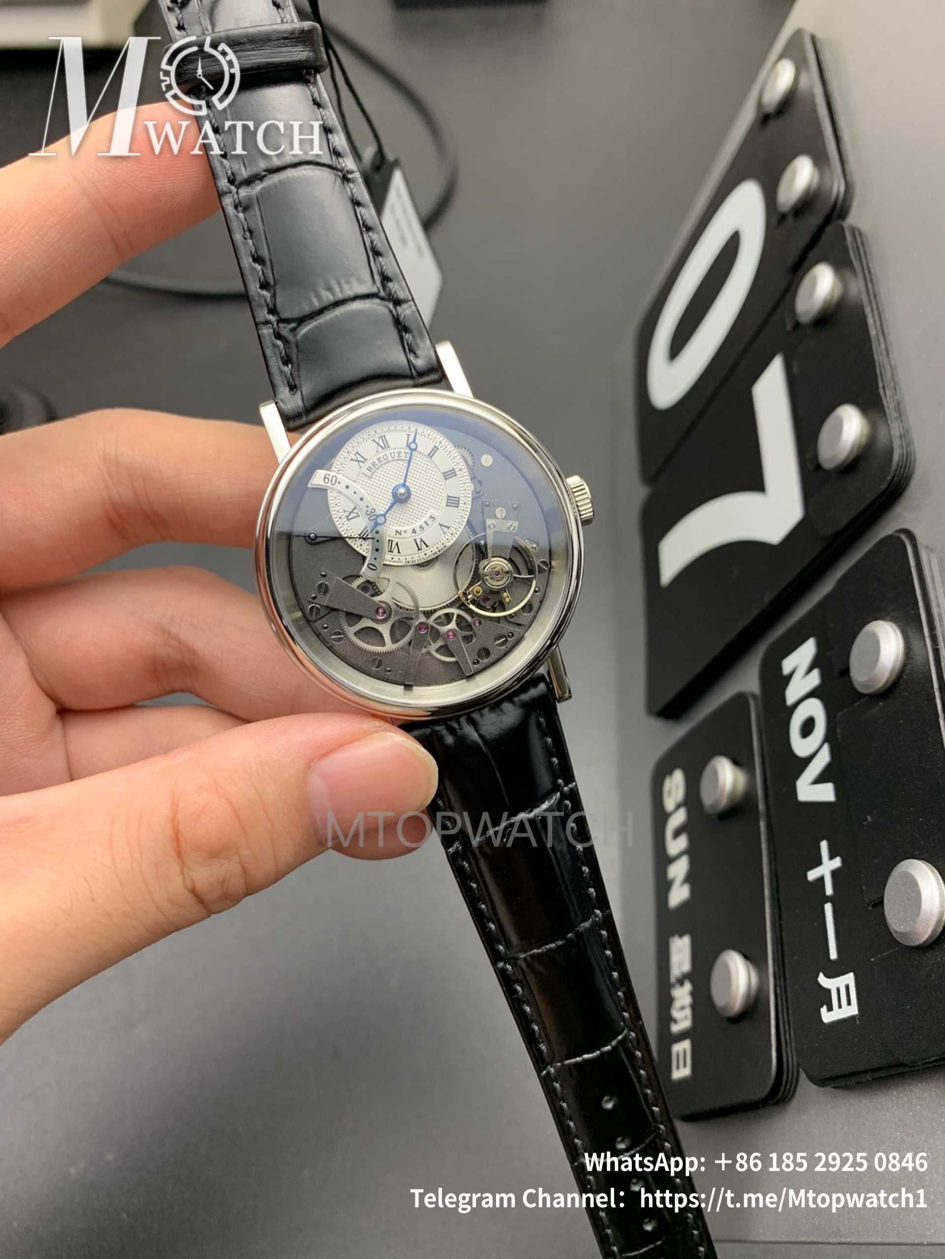 BREGUET - Tradition 7057BR/G9/9W6 40mm RG/LE White/Black ZF A507