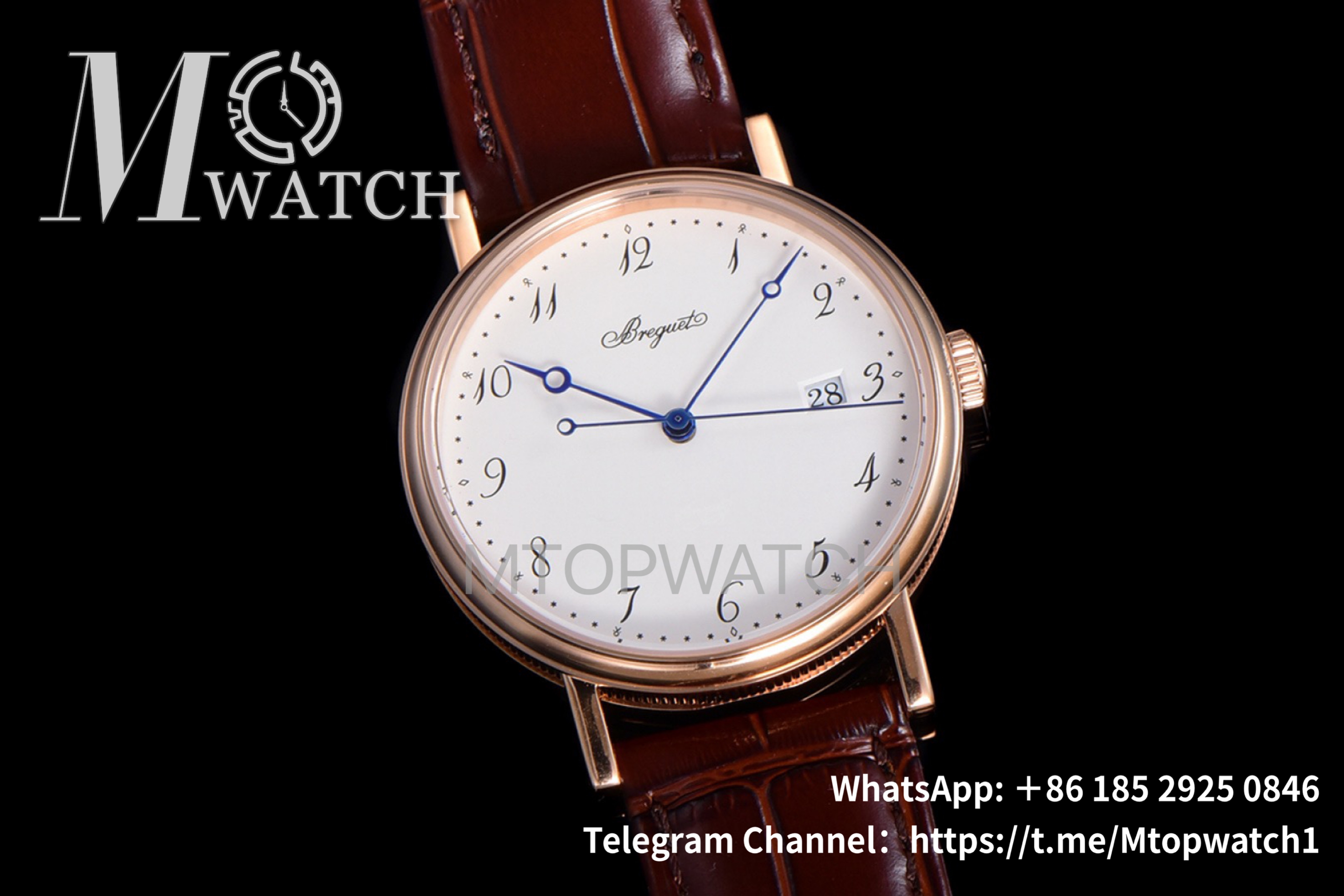 BREGUET - Classi 5177BR/29/9V6 38mm RG/LE Brown MKS A507