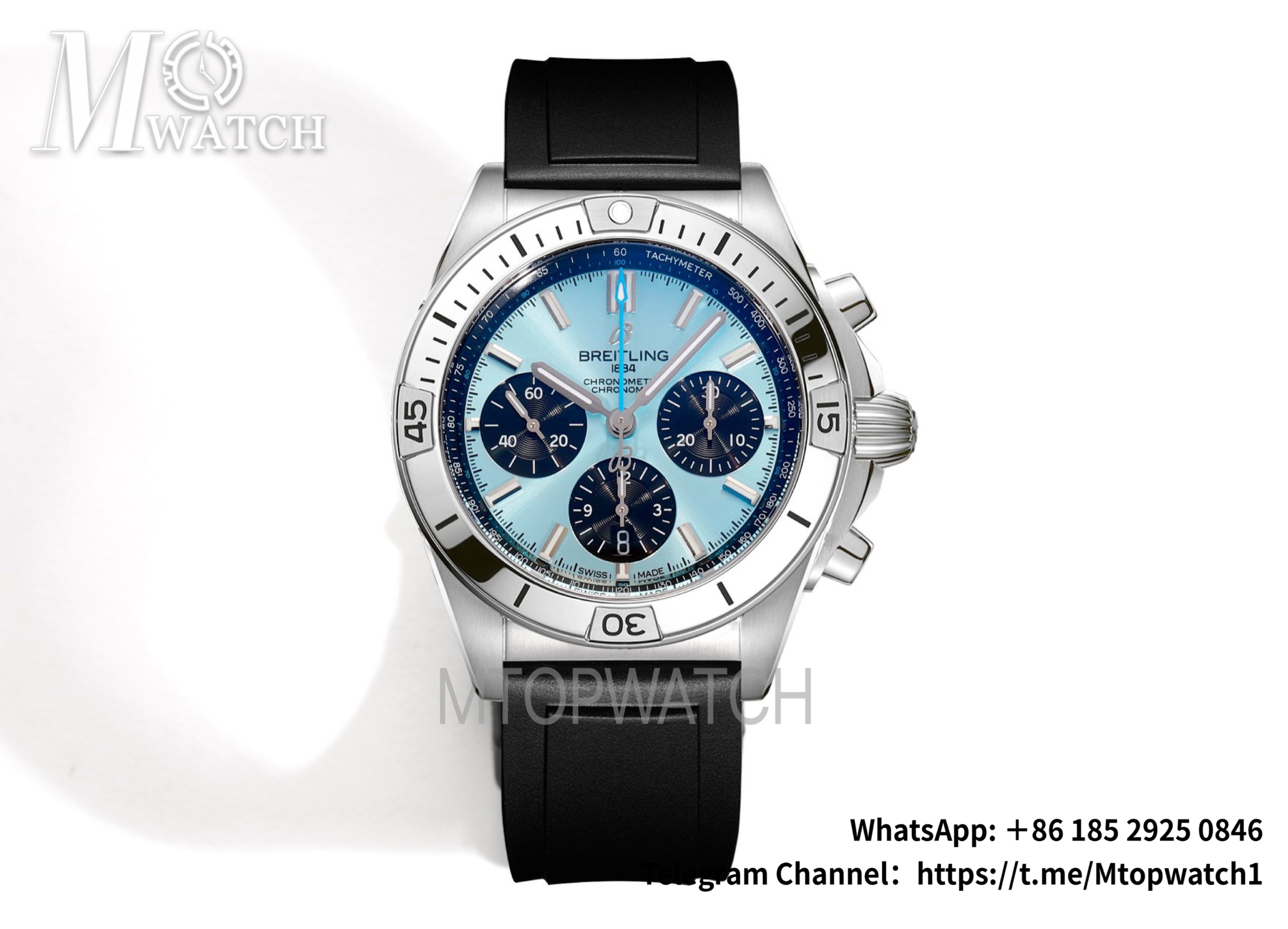 BREITLING - Chronomat B01 42MM SS/RU Ice Blue/Blk TF A7750