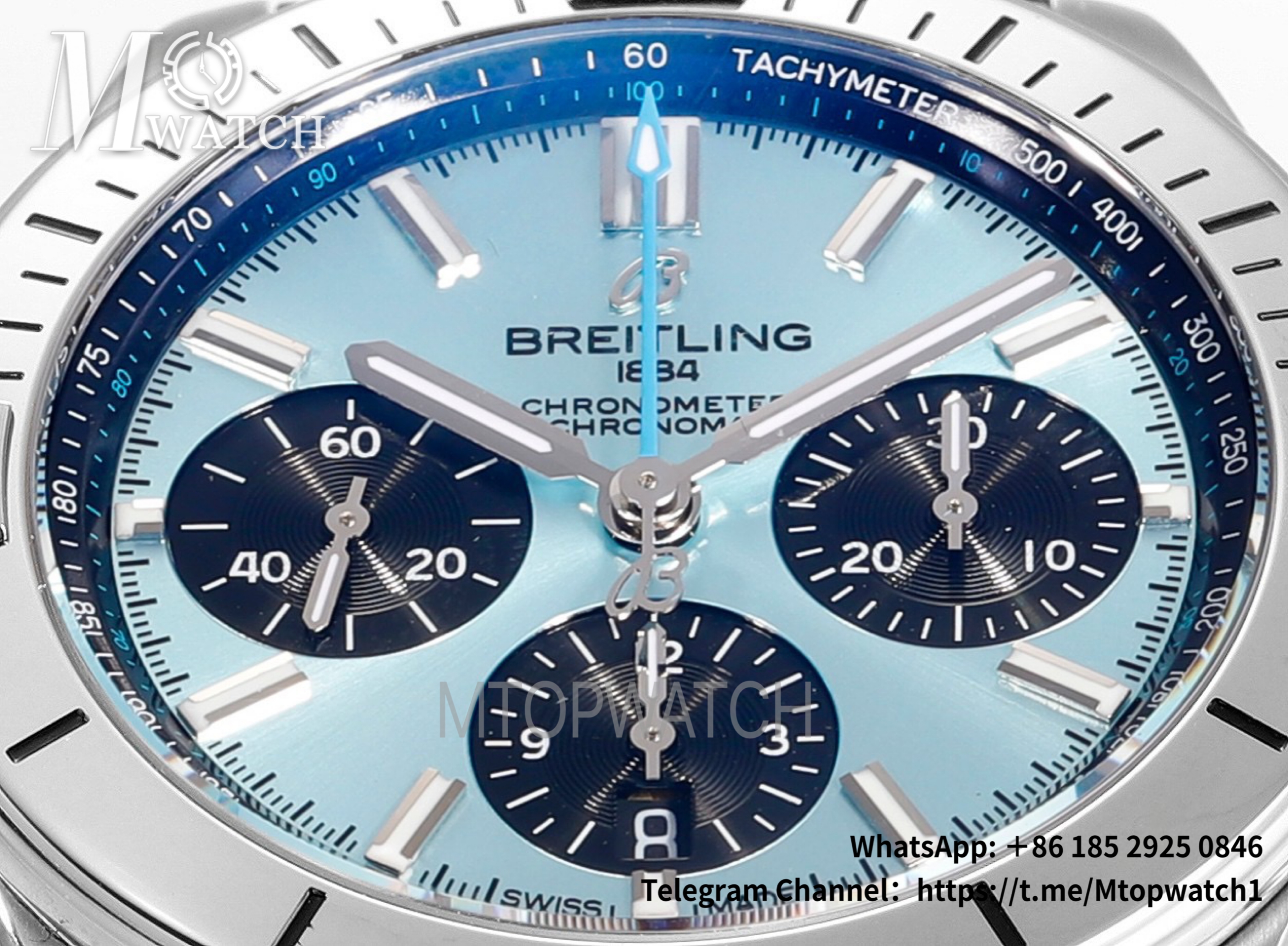 BREITLING - Chronomat B01 42MM SS/RU Ice Blue/Blk TF A7750